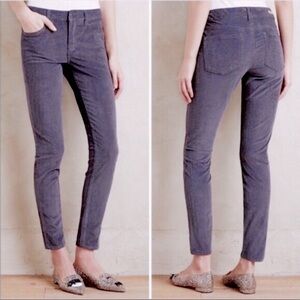 ANTHROPOLOGIE Pilcro & the Letterpress skinny blue Serif corduroy pants Sz 25